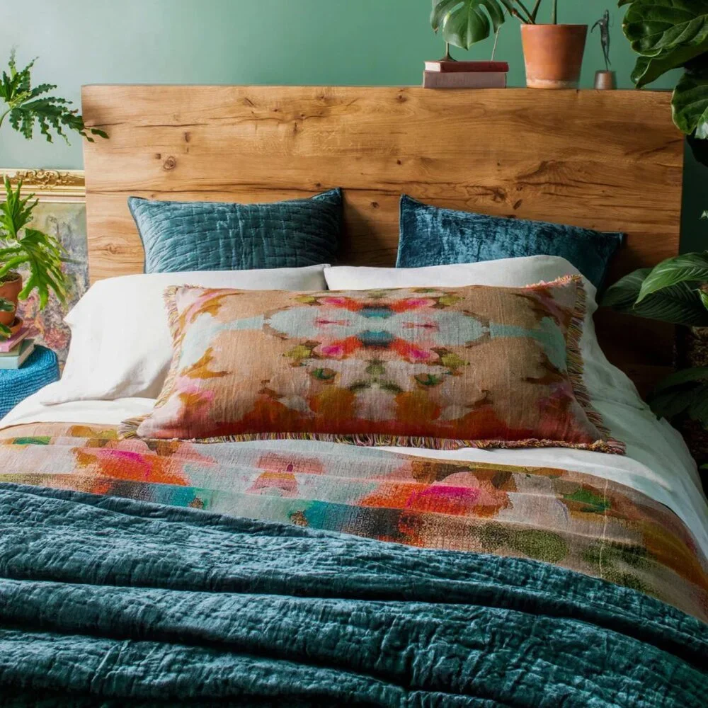 Pine Cone Hill Green Matte Velvet Pillow Shams